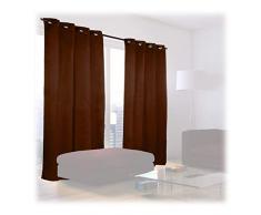 Relaxdays Cortinas Opacas con Ojales, Pack de 2, Modernas, Dormitorio o Salón, Poliéster, 245 x 135 cm, Marrón Chocolate