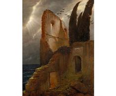 Bocklin Ruin By The Sea Art Print Canvas Premium Wall Decor Poster Mural pared PÃ³ster