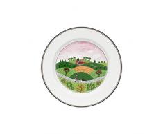 Villeroy & Boch Design Naif Plato de Desayuno Cazador de Diseño Clásico con Alegre decoración, Porcelana, Verde, 21 cm