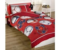 Red de fútbol Junior infantil con forma de funda de edredón juego de cama Inc. Funda de almohada