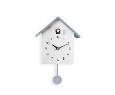 I-TOTALÂ® - Reloj de Cuco de Pared/Reloj de Cuco con Sonido de chirrido, 25x12x27 cm (Negro)