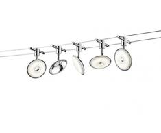 Trio Pilatus - Sistema de iluminación de interior con 5 luces, 3,8 W, acrílico blanco, color cromo