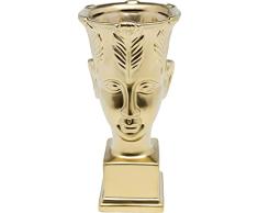 Kare JarrÃ³n Decorativo de diseÃ±o Rosto, florero, jarrÃ³n de Mesa, Dorado, Altura del artÃ­culo 26 cm