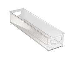 iDesign Cabinet/Kitchen Binz Caja organizadora, pequeño organizador de cocina de plástico, cajón para frigorÃfico alargado, transparente