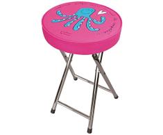 Laroom Taburete, Acero Inoxidable Legs y PlyMadera-PVC Cushion, Rosa