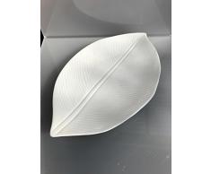 ASA 71042091 Leafs - Cuenco (cerÃ¡mica, 30 x 17,5 x 2 cm), color blanco