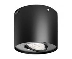 Philips myLiving Phase - Foco LED, iluminaciÃ³n interior, 1 luz, cepillado, luz blanca cÃ¡lida, IP20, color negro