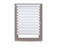 Relaxdays Estor Doble de Sujeción Fija sin Perforaciones de Tela Blanco 106x156 cm