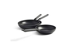 KitchenAid Juego de Sartenes Antiadherentes de Aluminio, Aptas para Todo Tipo de Cocinas, InducciÃ³n, Horno y Lavavajillas, 20/24/28 cm, Negro