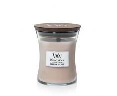 Woodwick Line Basic Medium Vela Mediana Vainilla y Sal Marina, Cera, Color Rosa, 10 x 10 x 11 cm