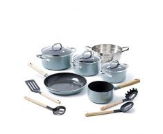 Greenpan Mayflower Juego de utensilios de cocina, Aluminio, azul celeste