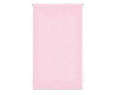 Blindecor - Estor Enrollable, Tela , Rosa con motas blancas, 140 x 250 cm