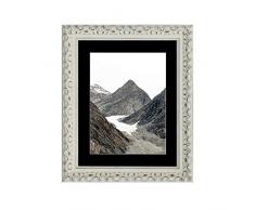 Tailored Frames Marcos a Medida â Vienna Range, Vintage Adornado Shabby Chic Marcos de Fotos y Cuadros en Blanco con Marco Negro 70 x 50 cm para A2