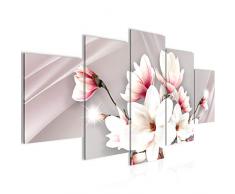 Cuadro de pared con diseÃ±o de flores y magnolias, 200 x 100 cm, lienzo de fieltro, tamaÃ±o XXL, 5 piezas, fabricado en Alemania, listo para colgar, 208251a