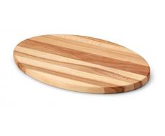 Continenta - Tabla de Cortar Núcleo de Haya Madera, Forma Ovalada, Tabla de Cocina de Madera de Haya en Acero de Calidad, Tamaño: 30 x 20 x 1,5 cm