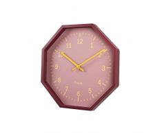 FISURA â Reloj de Pared Original Octogonal Rojo. Reloj de Cocina Moderno. Reloj de Pared Burdeos. 30 centÃ­metros de diÃ¡metro. ABS y Cristal. 1 Pila AA