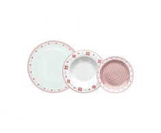 Tognana Vichy servicio de vajilla de 18Â piezas, Porcelana, Rojo