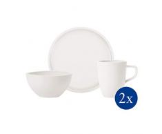 Villeroy & Boch 10-4130-9075 Original para 2 personas, 6 piezas, servicio de desayuno de porcelana premium, apto para lavavajillas, Porcelain, Blanco(Artesano)