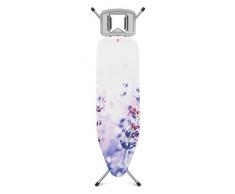 Brabantia 108846 - Mesa de planchar, Soporte sólido para planchas de vapor, Estructura Gris, Multicolor (Lavender), 124 x 38 cm