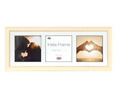 Inov8 21 x 20,32 cm tamaño pequeño Insta-Frame Marco para Instagram 3/DE Estampado a Cuadros de Fotos con paspartú Blanco y Blanco con Borde, se Debe Lavar a Crema