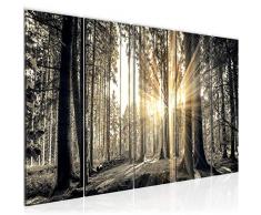 Runa Art Cuadro de Pared de 200 x 80 cm, diseÃ±o de Paisaje de Bosque, Lienzo en Formato XXL, 5 Piezas, Fabricado en Alemania, Listo para Colgar, 503855a, Color marrÃ³n