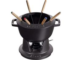 STAUB Juego de Fondue con 6 tenedores, Para fondue de queso, chocolate y carne, De hierro fundido
