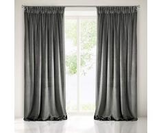 Eurofirany Cortina oscurecedora de Terciopelo, Cinta fruncidora, Elegante, Glamour para Dormitorio, salón, salón, 140 x 270 cm