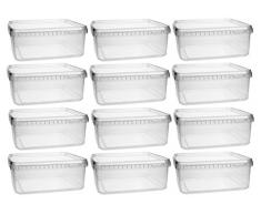 mikken Tarro 12 Botes de plÃ¡stico de 1,15 litros con Tapa, sin BPA, Apto para Alimentos, Incluye 1 Pala, PP, 12x 1,15 Liter