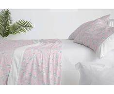 Burrito Blanco Juego de SÃ¡banas 031 Floral y Moderno | para Cama de 180 cm | Juego de SÃ¡bana, Funda de Alhomada y Bajera Ajustable | Color Rosa