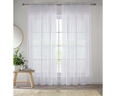 Enhanced Living Par de Paneles de Cortina de Gasa con Ranura Superior de 145 x 183 cm, Color Blanco Transparente