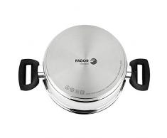 Fagor Alaia Olla Inducción 18 cm, 3 Litros Acero Inoxidable 18/10, Tapa de Cristal, Cazuela Alta con Fondo Difusor de Triple Capa, Apto para Todas las Cocinas, Vitrocerámica, Gas, Lavavajillas