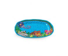 EGAN Bandeja ovalada de melamina azul Laurel Burch LÃ­nea Jungle