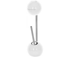 Spirella, Blanco colección Bowl, Dispensador de Papel higiénico con escobilla, Poliestireno/Acero Inoxidable, 0