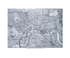 Wee Blue Coo London City England Navy Map Unframed Wall Art Print Poster Home Decor Premium Londres Ciudad Inglaterra Armada Mapa pared PÃ³ster Casa