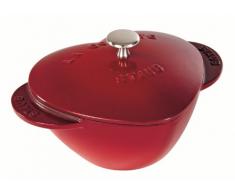 STAUB Heart Cocotte con Forma de corazÃ³n, Hierro Fundido, Rojo Cereza, 20 cm