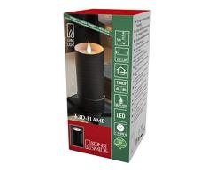 Konstsmide LED Vela, color blanco Cilindro con tapa, papel, color negro