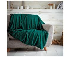 GC GAVENO CAVAILIA Manta para sofá Cama con Palomitas de maÃz, Manta de Forro Polar, 200 x 240 cm, Color Verde