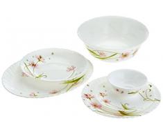 Dajar Selma Vajilla de 26 Piezas. Arcopal, Cristal, Color Rosa, Blanco y Verde, 31,3 x 16,1 x 29,7 cm, – Unidades