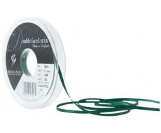 Cinta de satén de poliéster a doble cara Berisfords de 3 mm, color verde bosque