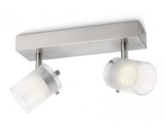 Philips myLiving Toile - Aplique, LED, 2 luces, iluminación interior, luz blanca cálida, 15000 h, 3 W, 230 V, color blanco