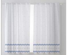 Cardenal Textil Tamara Cortina Cocina Visillo, Poliéster, Azul, Pack 2 100 x 140 cm