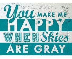 Go en el Lago con Torre eléctrica y Texto Happy Impresión de Lienzo 60 x 80 cm