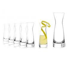 Topkapi Tiki Akari â Juego de vasos de chupito Tiki Akari (6 unidades) y jarra (1 unidad) para Tequila, vodka, ron, chupitos, Tiki Bar Serie, para 6 personas
