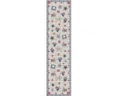 VILBER Camino de Mesa Bells Gris (30,5x120x0,2 cm), PVC Poliester, Antideslizante, Lavable, Resistente al Calor, con Posibilidad de Manteles Individuales y Alfombras a Juego.