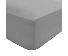 Sleepdown Sábana Bajera Ajustable 100% algodón Egipcio de 16 Pulgadas, 40 cm, Extra Profunda, 200 Hilos, Ropa de Cama de Lujo, Color Plateado, Individual