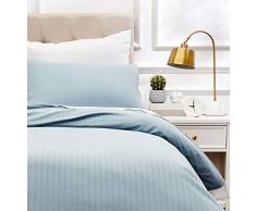 AmazonBasics - Juego de ropa de cama con funda nórdica de microfibra y 1 funda de almohada - 135 x 200 cm, azul spa