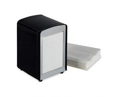 Relaxdays, Negro, Servilletero de Mesa Retro para Bar, CafeterÃ­a y HeladerÃ­a, Acero, 15 x 9,5 x 11