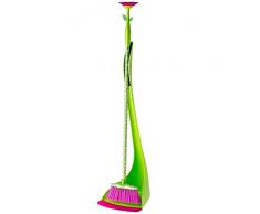 VIGAR - Set Barrer Flower Power | Juego de Escoba y Recogedor de diseño - Rosa y verde (pintura sin plomo)