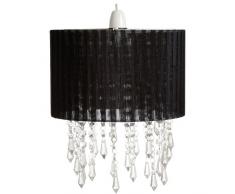 Loxton Lighting – Lámpara de techo con pantalla para lámpara con efecto de cristal con perlas, acrílico, negro