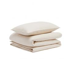 AmazonBasics - Juego de cama de franela con funda nórdica - 135 x 200 cm/50 x 80 cm x 1, Beige